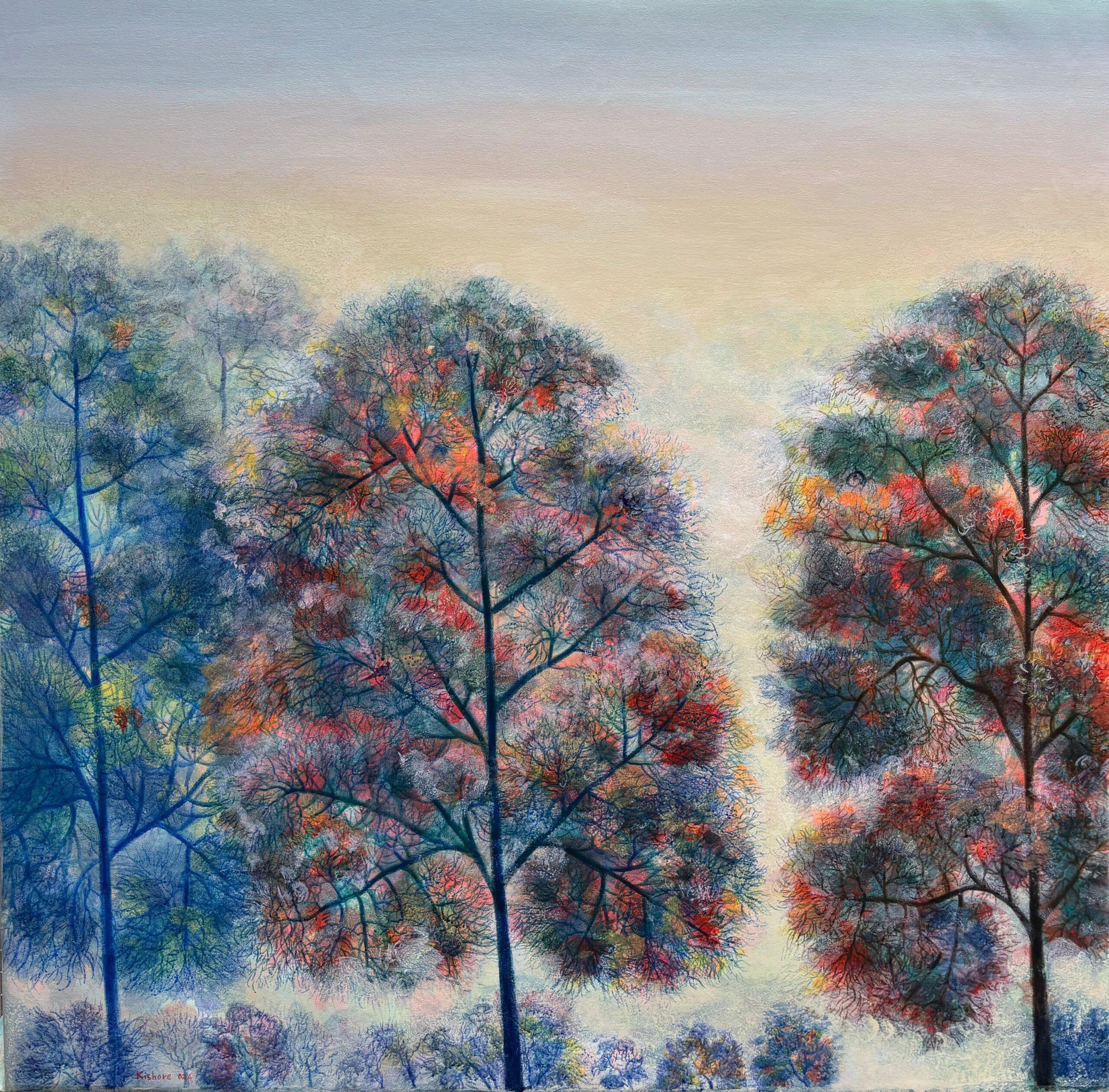 Kishore Kumar | Forest splender 1 | Acrylic on canvas | 48x48inches | 2024