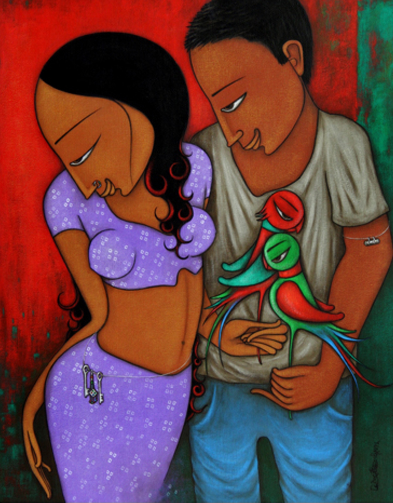 Hitendra Singh Bhati | Couple-2 | Acrylic on canvas | 30x24 Inches| 2015