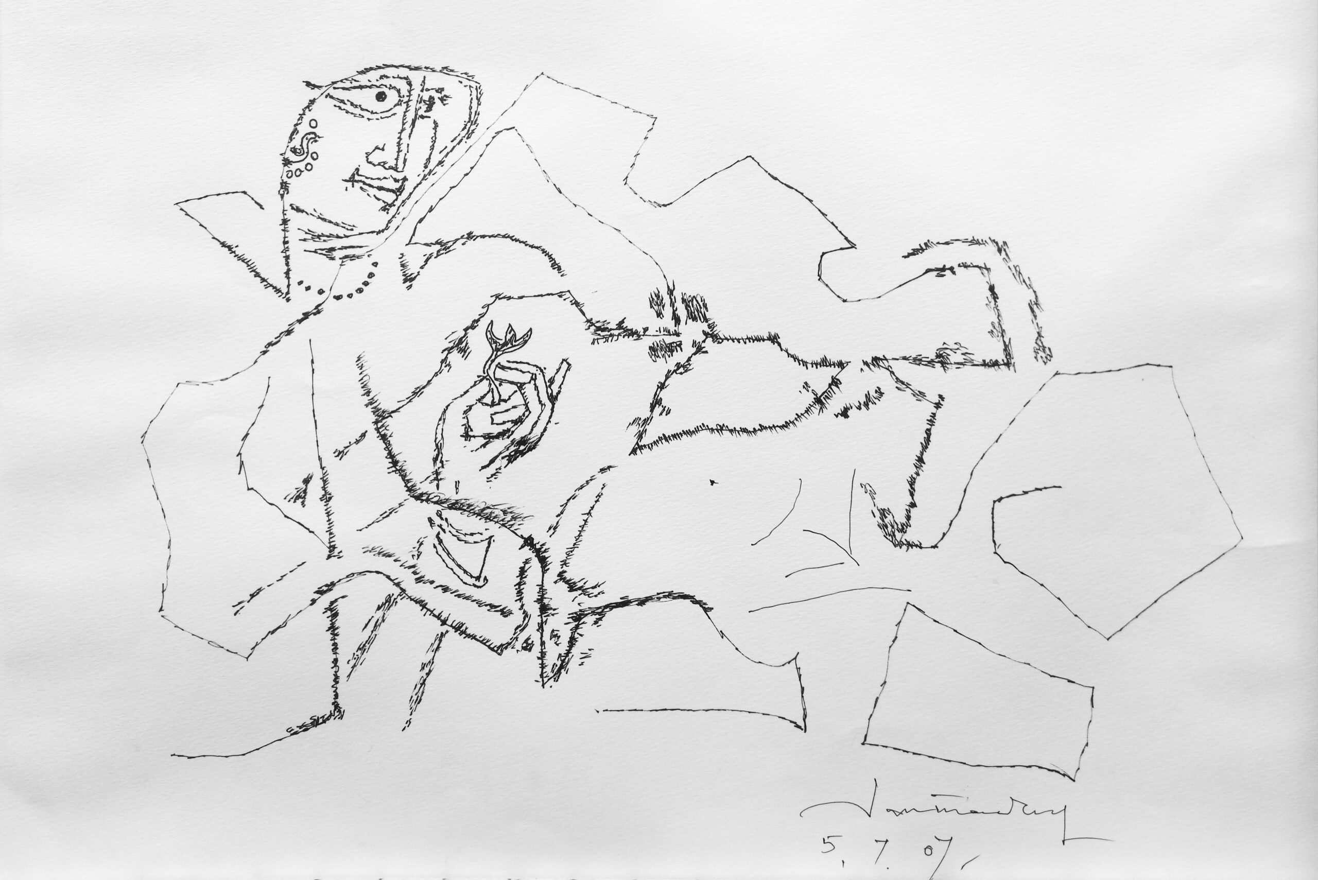 A P Santhanaraj | Pen on Paper | 21x14in 2007